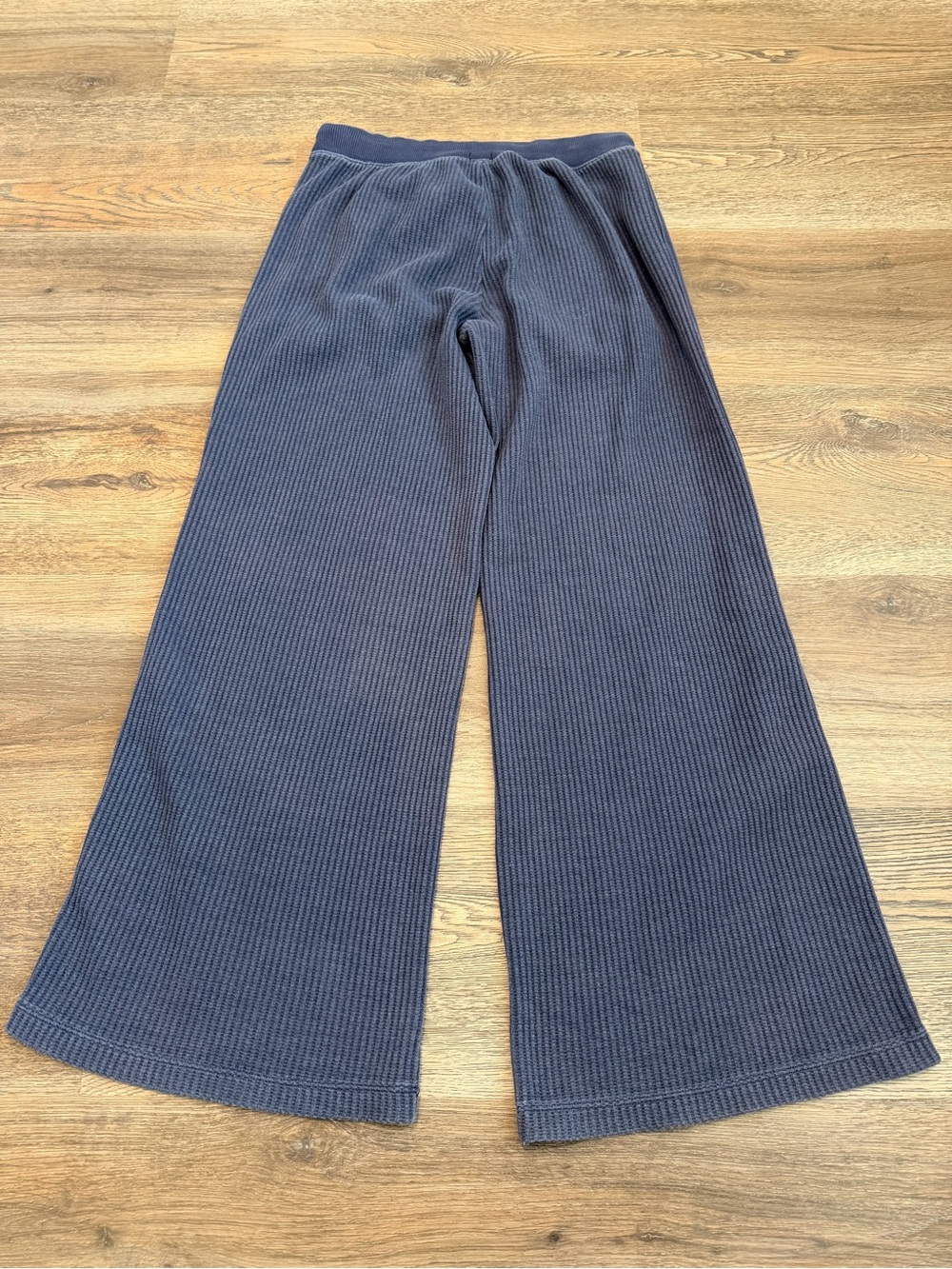 Aerie Essential Waffle Trouser Navy Blue Wide Leg Lounge Pants Size Medium - Picture 3 of 9